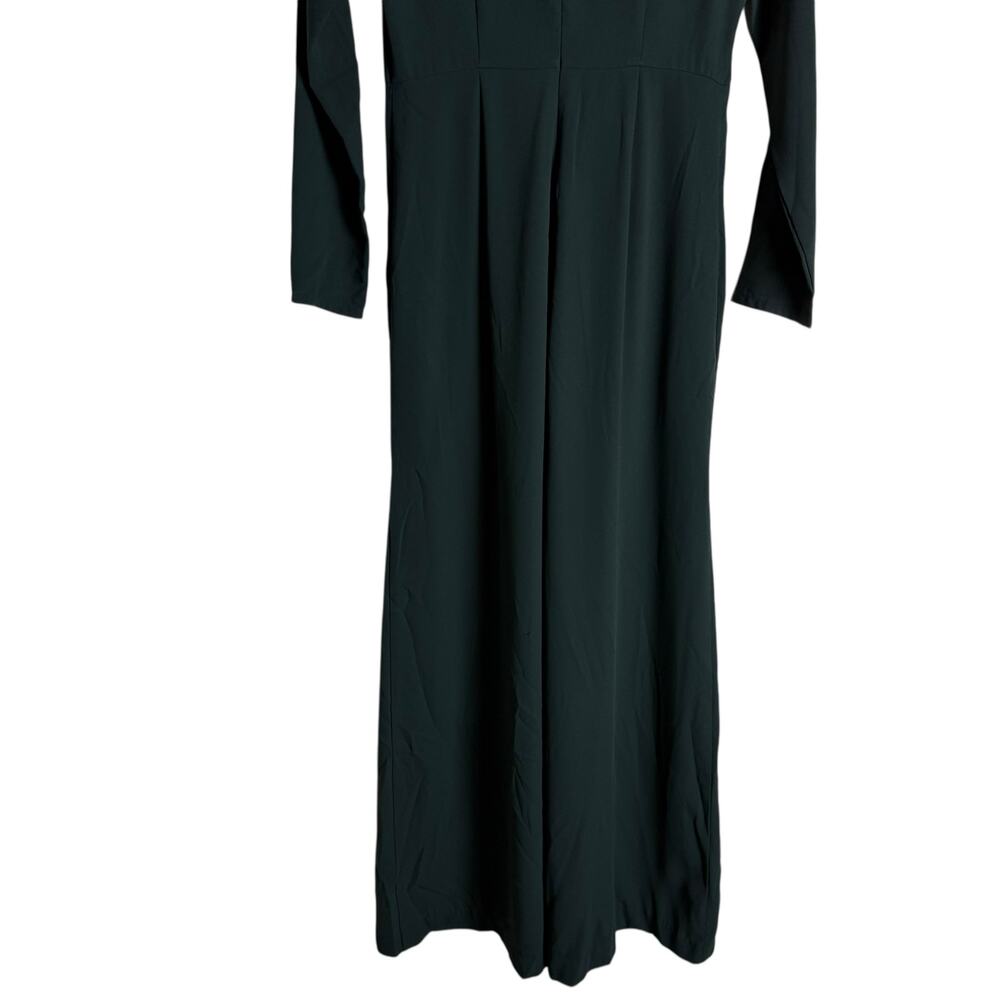 Adam Lippes Dark Green Wide Leg Long Sleeve Crepe Jumpsuit Size 4 - Picture 12 of 15